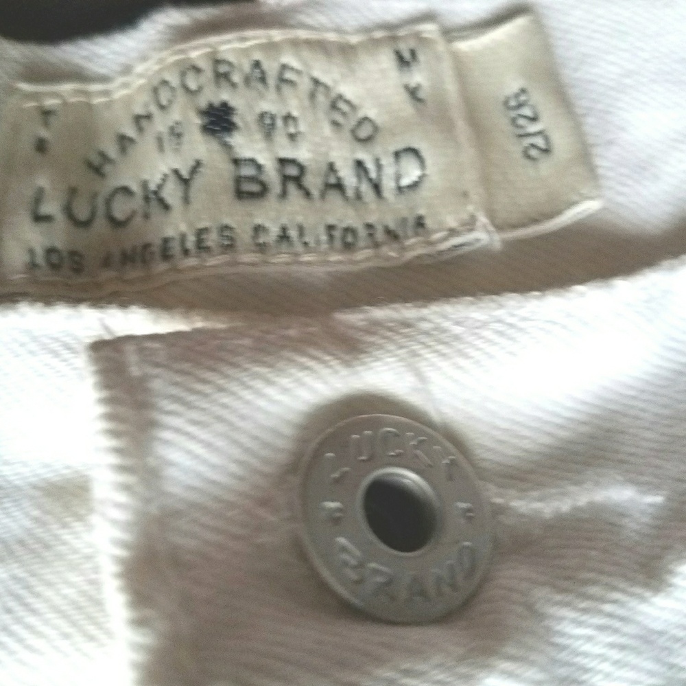 Lucky Brand Distressed White Denim Shorts - Picture 2 of 4